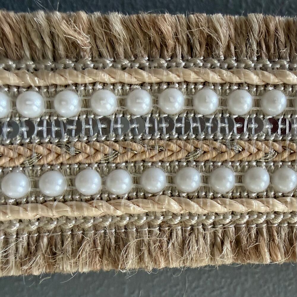 NWT Haute Hippie Style Boho Pearl & Sequin Woven Belt - Size M - Picture 9 of 16
